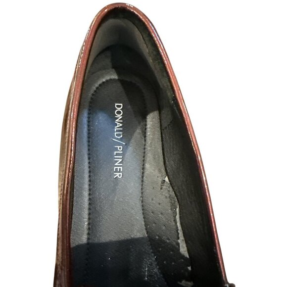 Donald Pliner Womens Burgundy Patent Leather Loafers Size 9, Pre-Owned Good Con - Picture 5 of 9